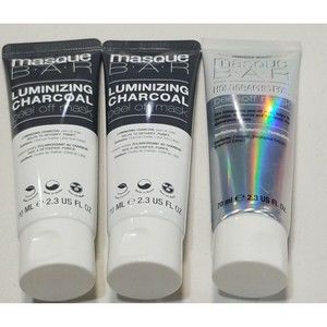 Masque Bar 1 Holographic Foil 2 Luminizing Charcoal Peel Off Masks Lot Of 3 Tube